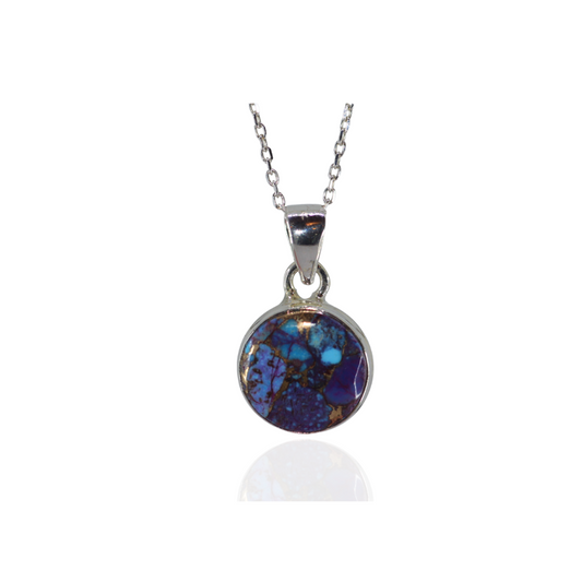 Purple Copper Turquoise Circle Pendant