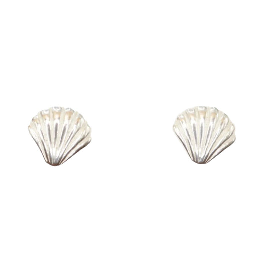 Silver Shell Stud Earrings