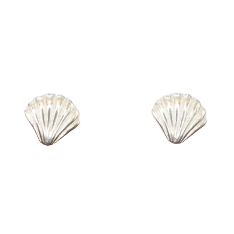 Silver Shell Stud Earrings