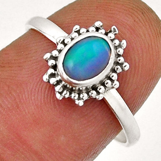 Opal Oval Silver Ring