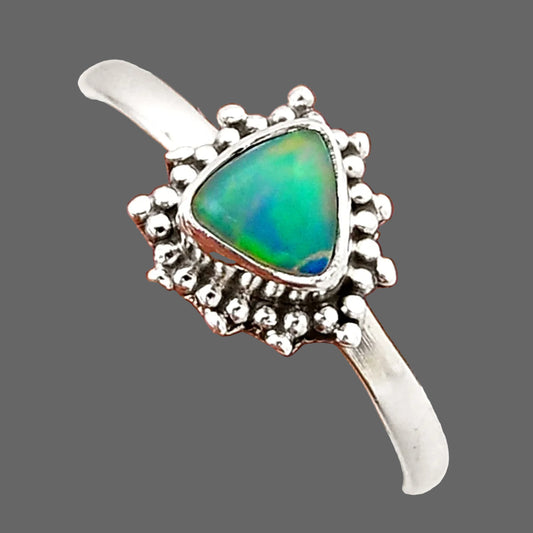 Opal Triangle Silver Ring