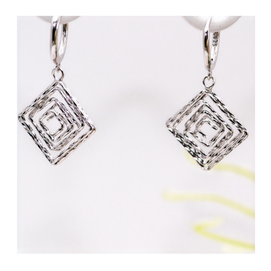 Silver Squared Earrings