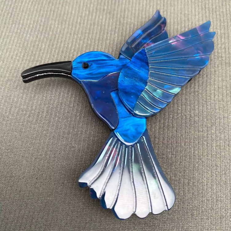 Blue Acrylic Bird Brooch