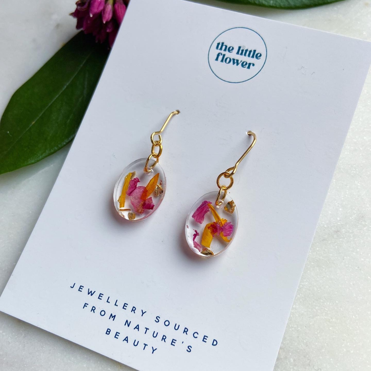 Coral Flower Earrings