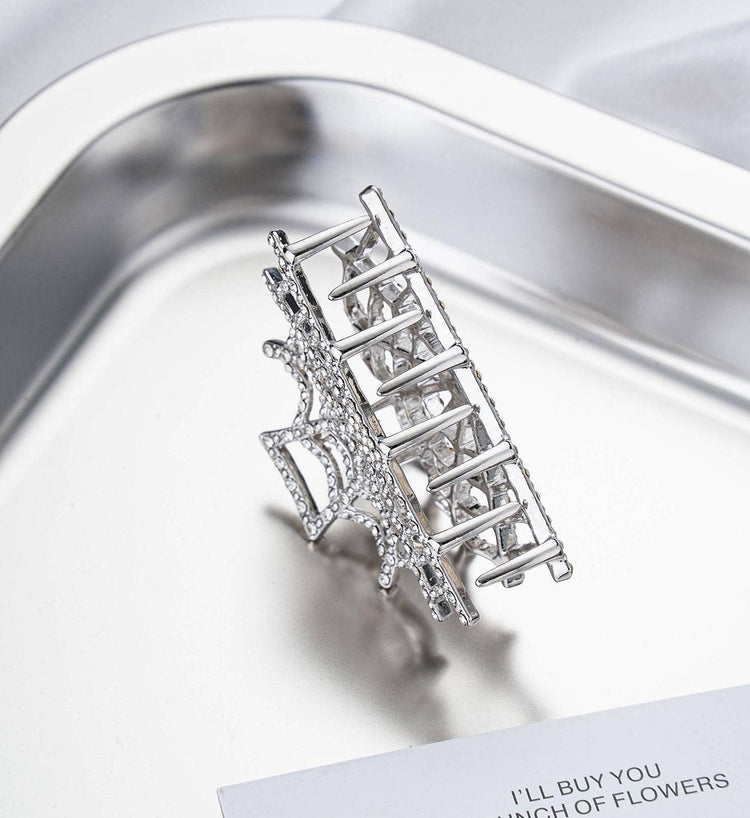Rhinestones Spider Web Claw Clip