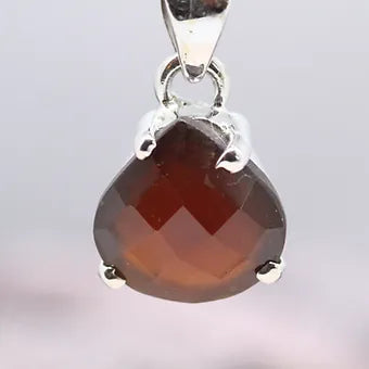 Peardrop Garnet Silver Pendant