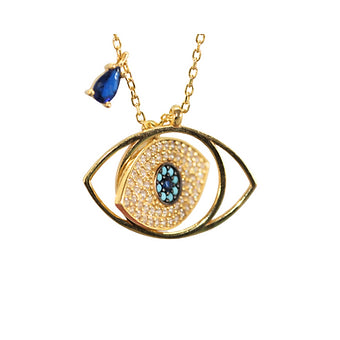 Sapphire ‘Evil Eye’ Silver Necklace