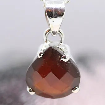 Peardrop Garnet Silver Pendant