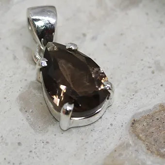 Smoky Topaz Silver Pendant