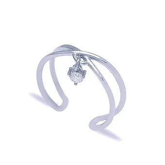 Sparkle Charm Silver Ring