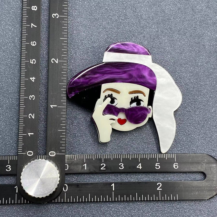 Fashion Girl Acrylic Brooch