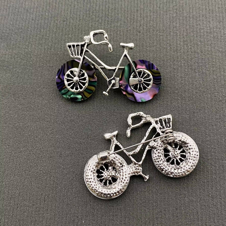 Shell Bicycle Brooch
