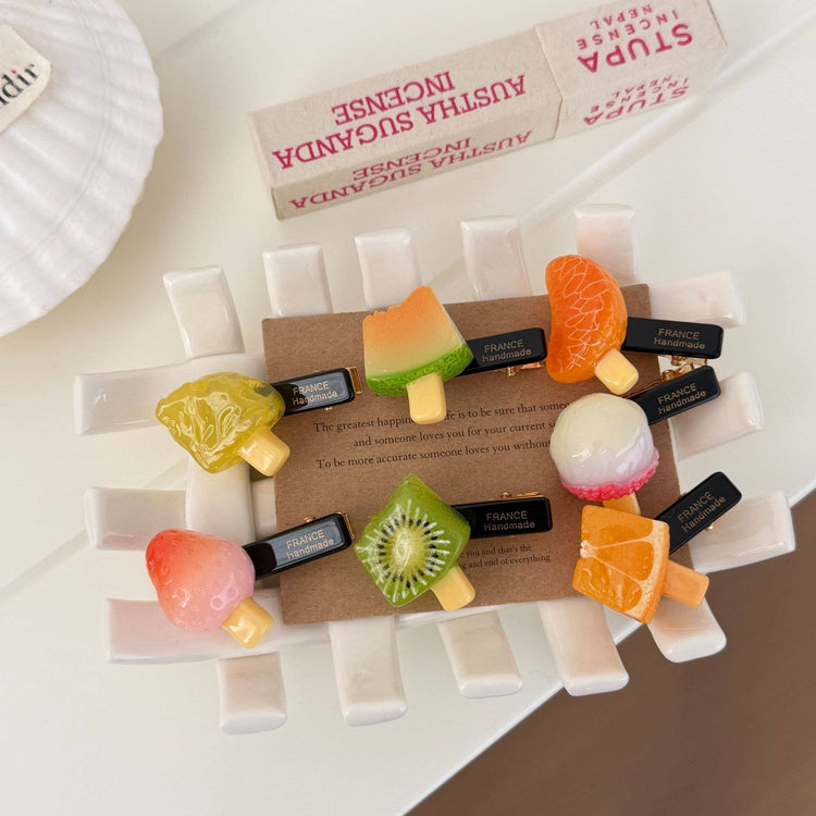 Melon Fruit Popsicle Side Bangs Clip