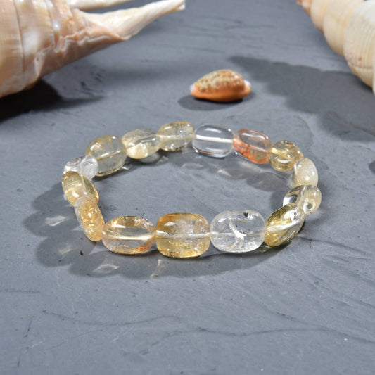 Genuine Citrine  Beaded Bracelet