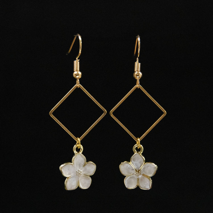 Flower Earrings: Blue