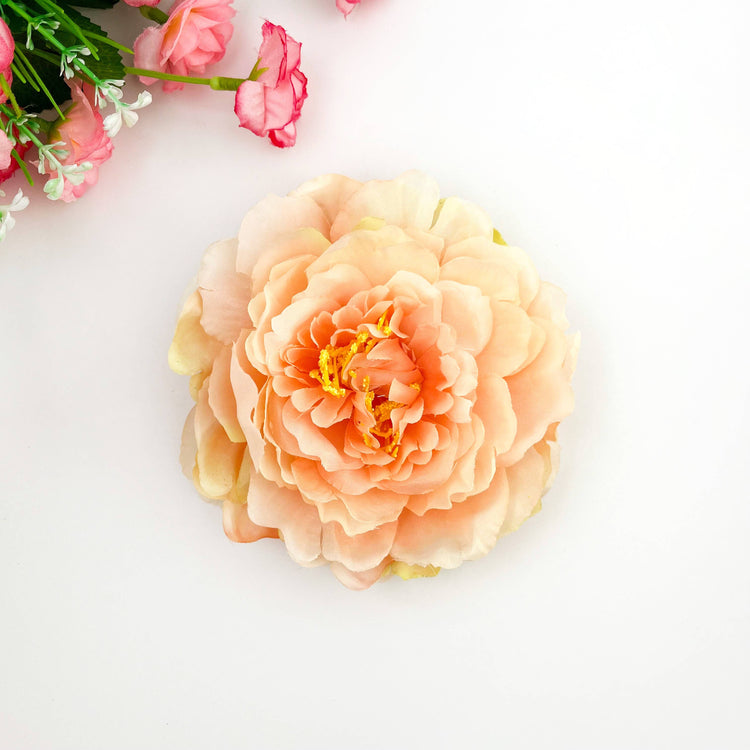 Peony Flower Hair Clip: Pink
