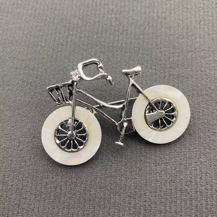Shell Bicycle Brooch
