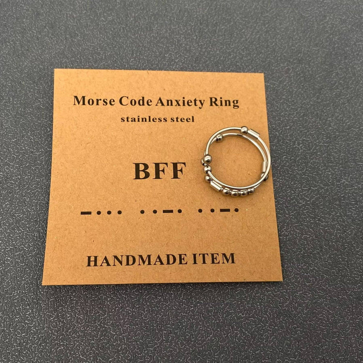 Morse Code Adjustable Ring: Warrior