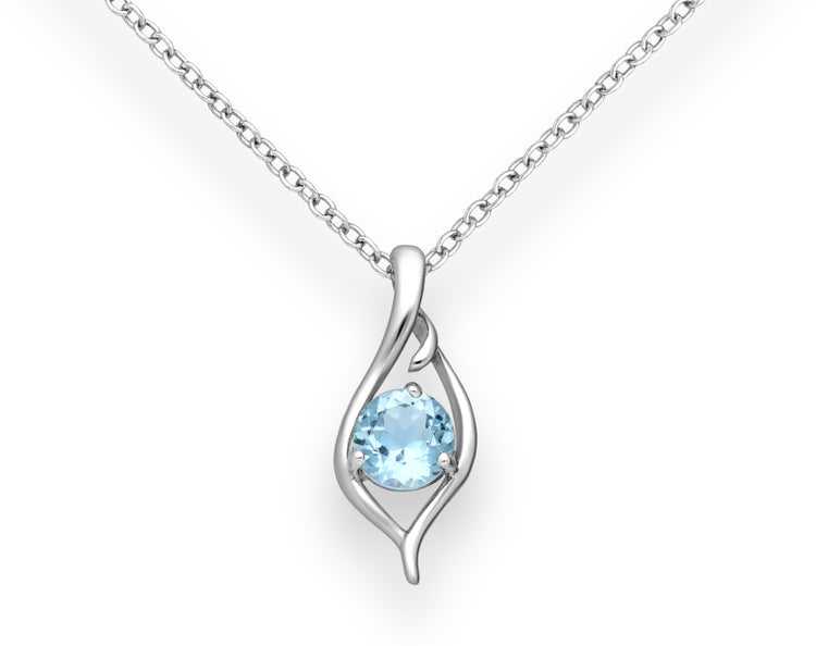 Sky Blue Topaz Silver Pendant