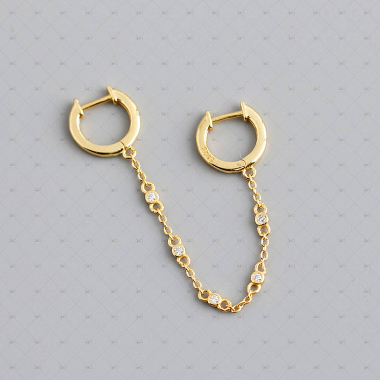 Single Silver Handcuff Tassel Earring