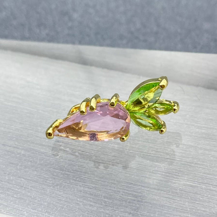Pink Carrot Brooch