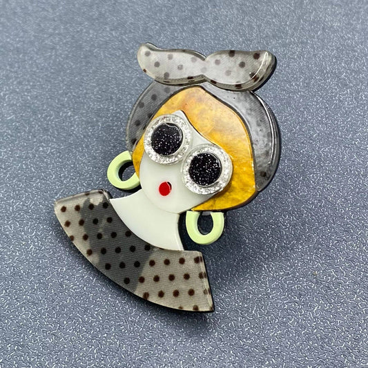 Chic Lady Acrylic Brooch