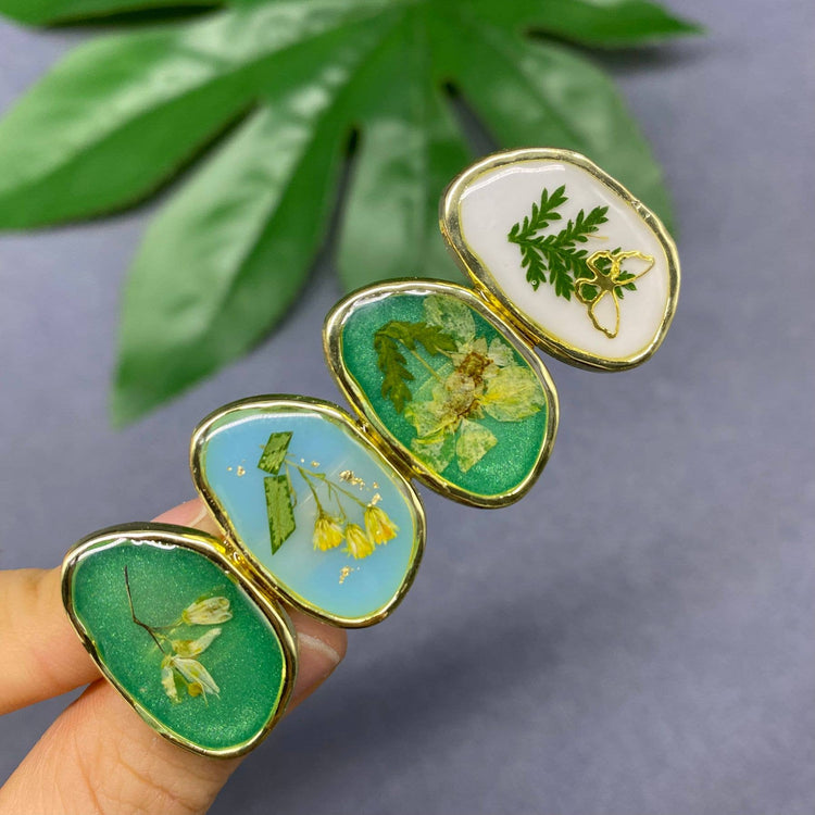 Pressed Dried Flowers Floral Hair Clip