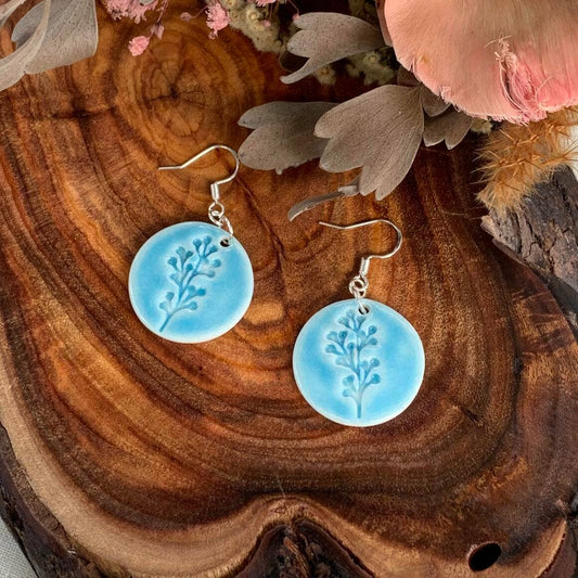 Faye - Porcelain Earrings: Blue