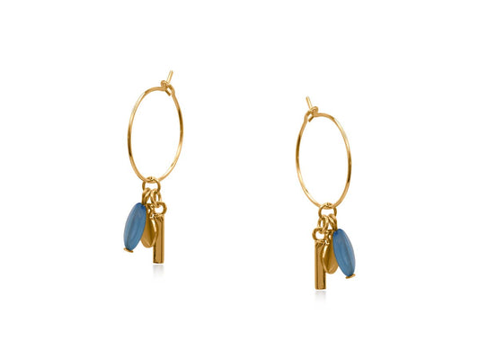 Bellas Charm Hoop Earrings: Emerald