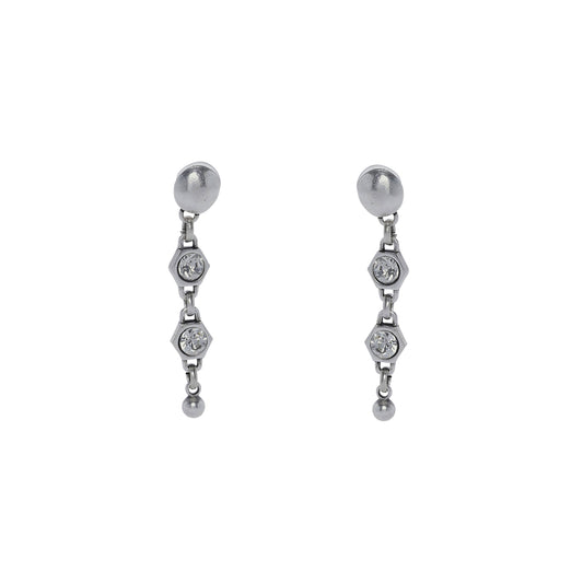 Crystal Handmade Pewter Stud Earrings