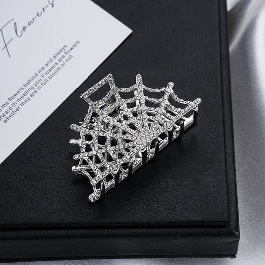 Rhinestones Spider Web Claw Clip