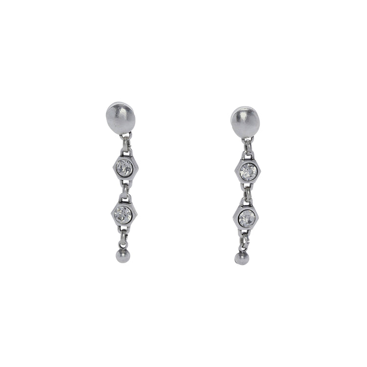 Crystal Handmade Pewter Stud Earrings