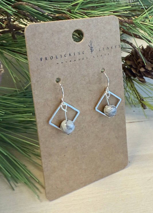 Jasper Square Earrings