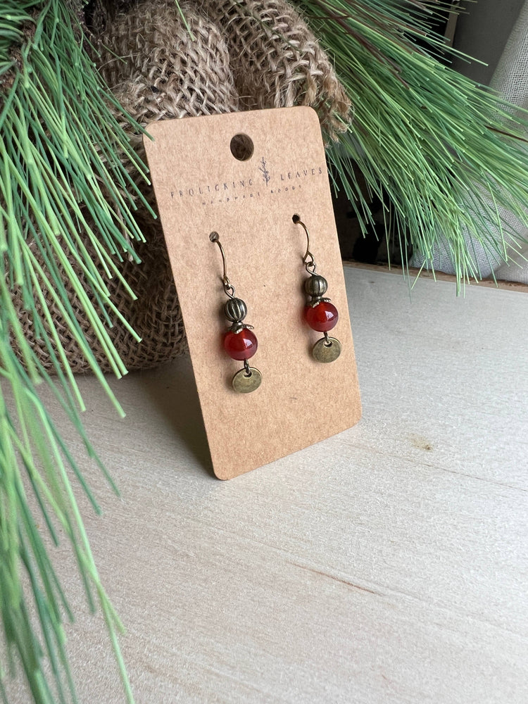 Carnelian Bronze Earrings 