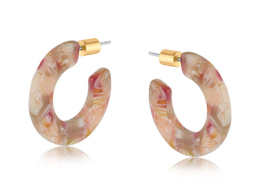 Sylvia Resin Hoop Earrings in Peach