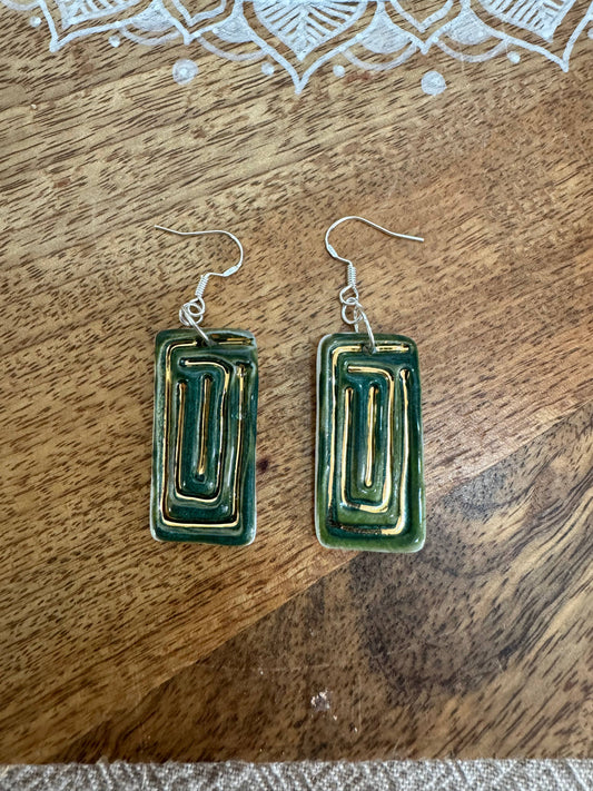 Ceramic Earrings - Rectangle