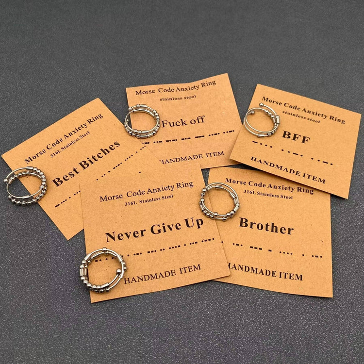 Morse Code Adjustable Ring: Sister