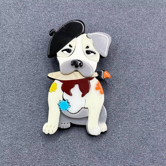 Bulldog Acrylic Brooch