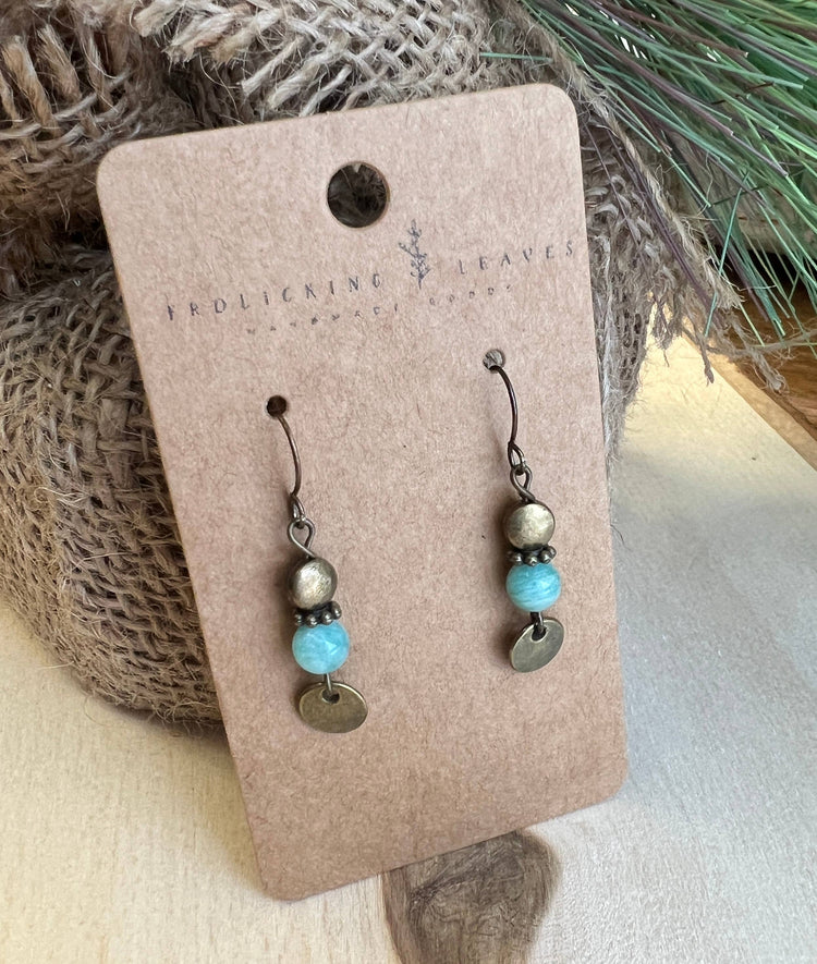Jadeite Bronze Earrings 