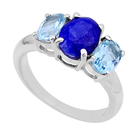 Sapphire and Blue Topaz Silver Ring