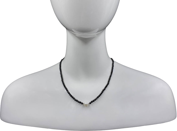 Onyx & Cultured Pearl Collar Necklace