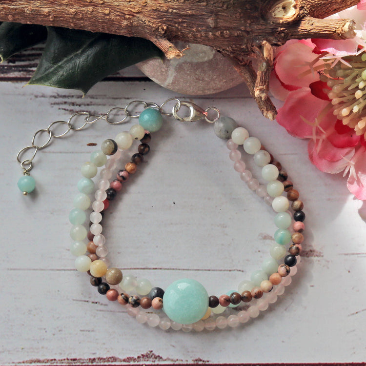 Multi Strand Gemstones Bracelet