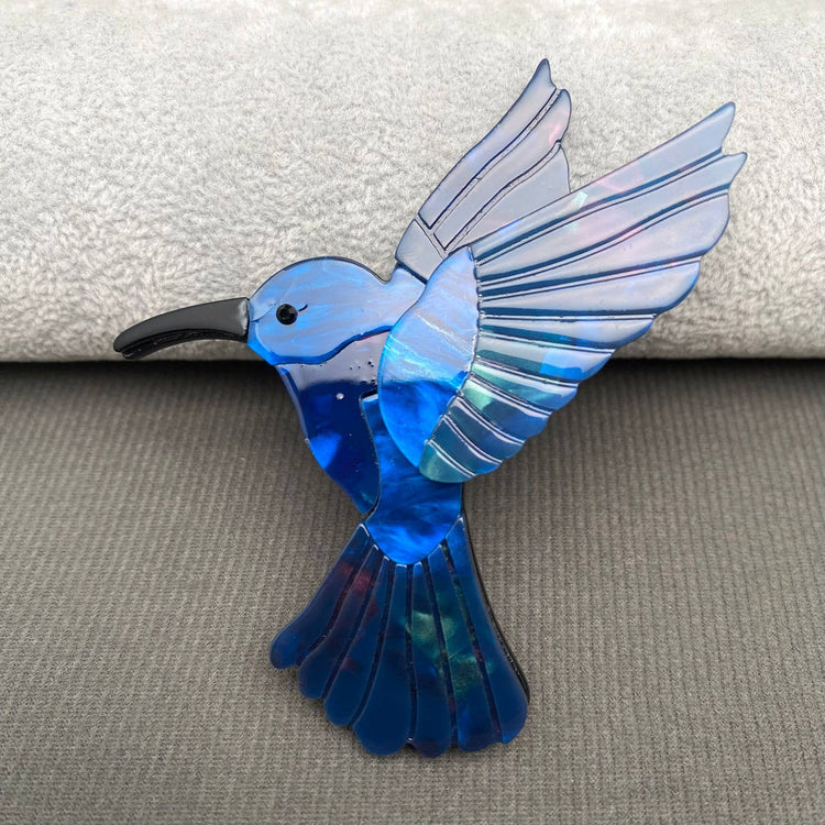 Blue Acrylic Bird Brooch