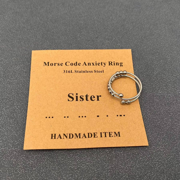 Morse Code Adjustable Ring: BFF