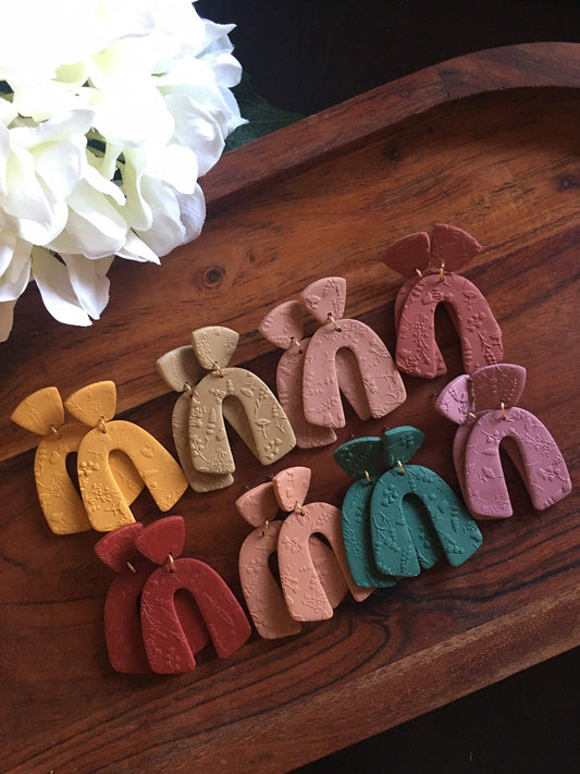 Wildflower Arch Statement Earrings in Yellow