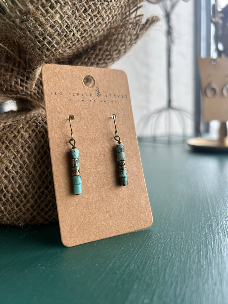 African Turquoise Earrings