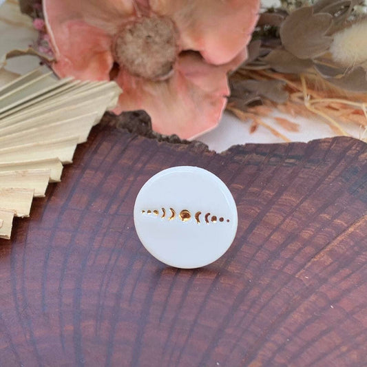 Porcelain Luna Moon Ring