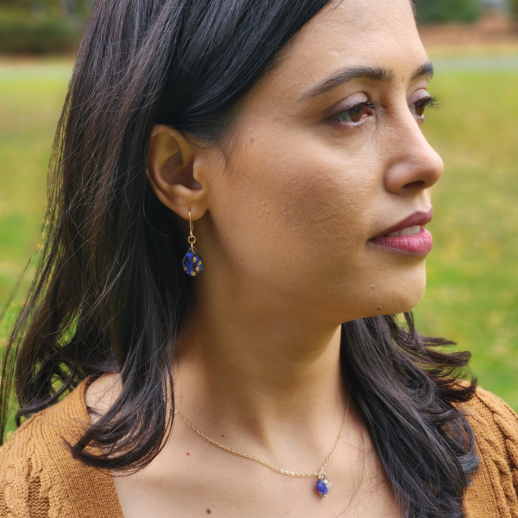 Cornflower Teardrop Earrings