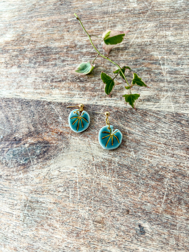 Ceramic Lily pad Earrings