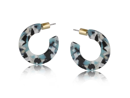 Erica Oval Hoop Earrings: BLUE